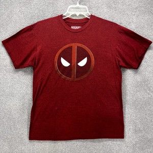 Marvel Deadpool T-Shirt Adult Size M Short‎ Sleeve Red Crew Neck Logo